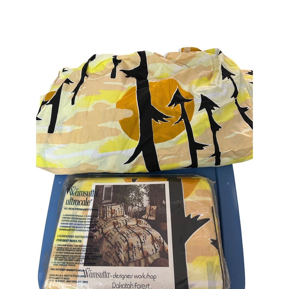 Wamsutta King Fitted &  Flat Sheet Dakotah Forest 1970's Vintage‎ - Picture 2 of 4